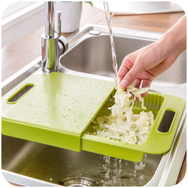 Multifunction Kitchen Chopping Blocks Sinks Drain Basket Cutting Board Vegetable Meat Tools Kitchen Accessories Chopping Board – Image 2