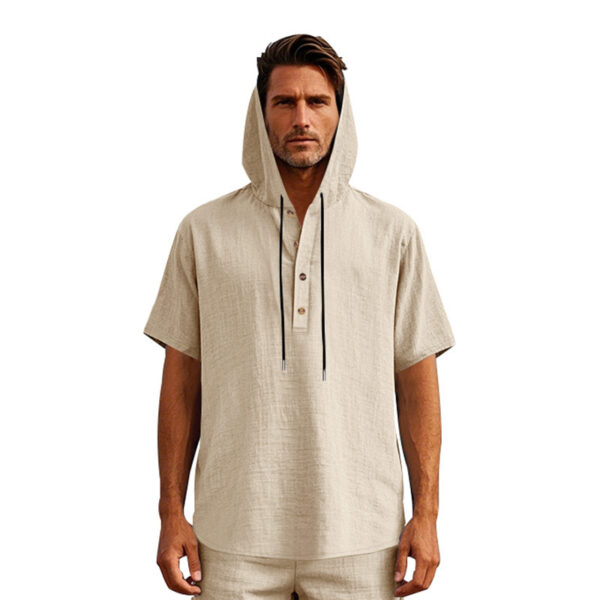 European And American Linen Short-sleeved Men's T-shirt Simple – Image 10