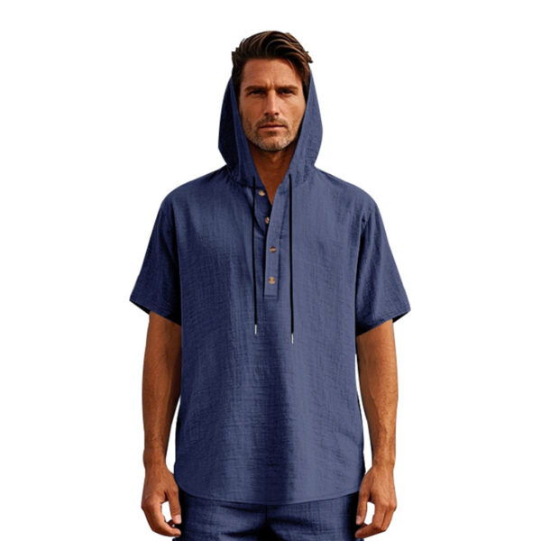 European And American Linen Short-sleeved Men's T-shirt Simple – Image 6