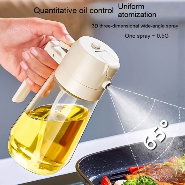 470ML Olive Oil Sprayer Dispenser For Cooking BBQ 2 In 1 Glass Oil Vinegar Soy Sauce Spray Kitchen Oil Bottle For Air Fryer – Image 3