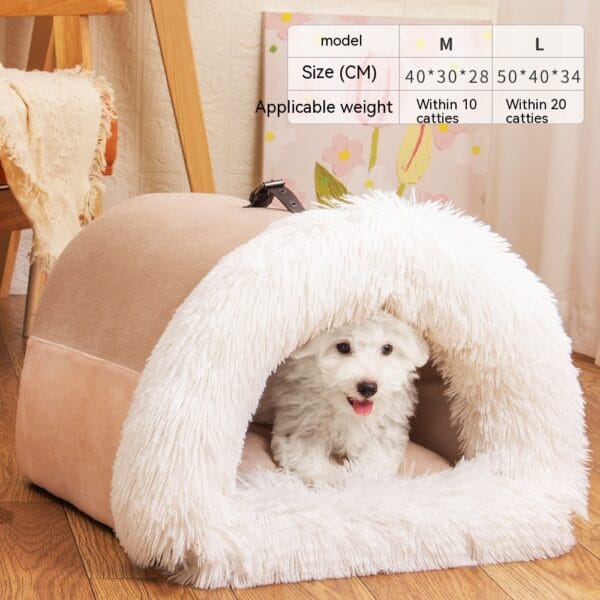 New Splice Portable Pet Nest Portable Autumn And Winter Warm Dog Nest Moisture-proof Long Fur Cat Nest Cross Border Pet Nest – Image 4
