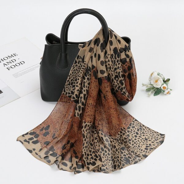 Thin Chiffon Lotus Pond Moonlight Printed Silk Scarf – Image 10
