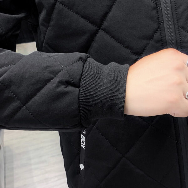 Fleece Jacket Diamond Plaid Cotton-padded Coat – Image 4