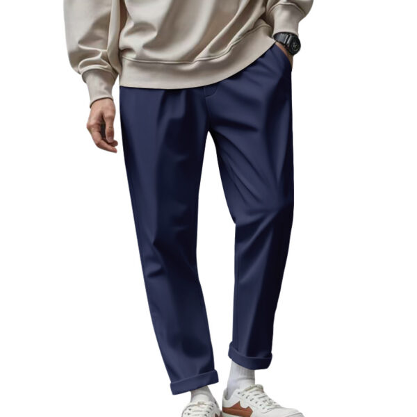 Men's Loose Comfortable Quick-drying Waist-tied Casual Business Pure Color Trousers – Image 6