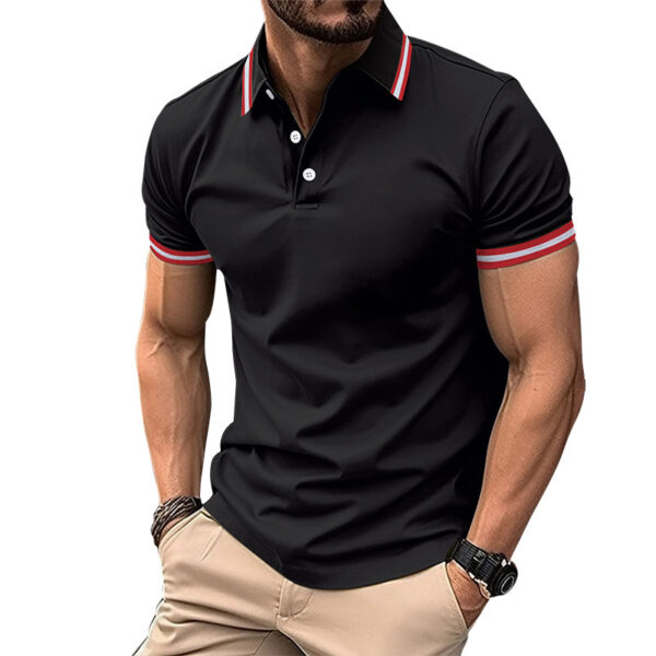 Rib Lapel Design Versatile T-shirt – Image 4