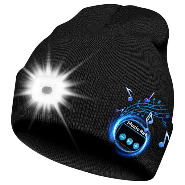 Removable And Washable Rechargeable LED Luminous Lighting Knitted Hat – Image 2