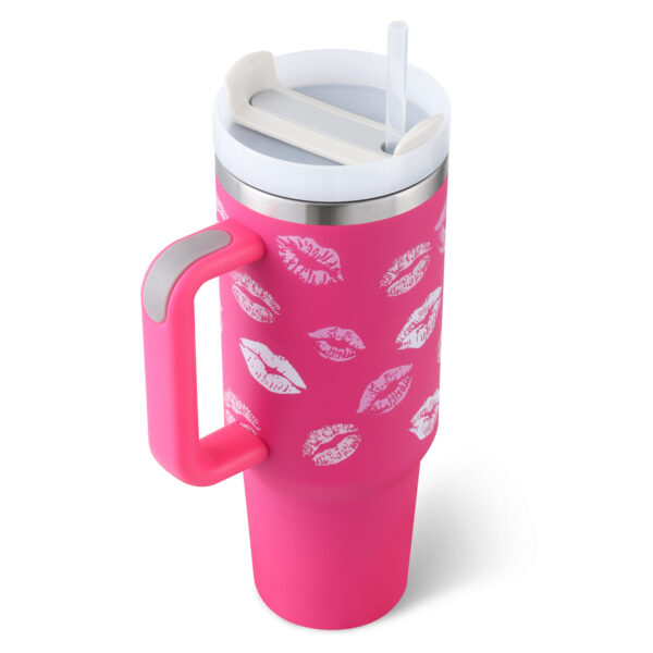 40 Oz Tumbler With Handle Straw Insulated, Stainless Steel Spill Proof Vacuum Coffee Cup Tumbler With Lid Tapered Mug Gifts For Valentine Lover Suitable For Car Gym Office Travel – Image 7