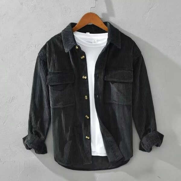 Men's Spring And Autumn High-end Corduroy Shirt – Image 2
