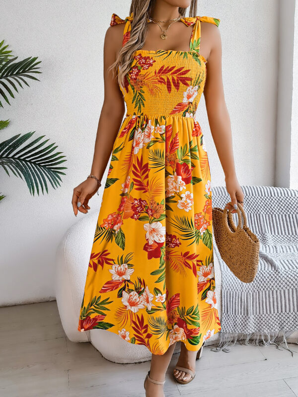 Flowers Print Suspender Corset Dress Ins Fashion Holiday Beach Long Dresses Summer Clothing For Women – Image 8