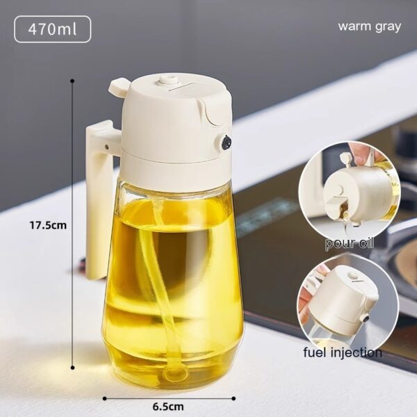 470ML Olive Oil Sprayer Dispenser For Cooking BBQ 2 In 1 Glass Oil Vinegar Soy Sauce Spray Kitchen Oil Bottle For Air Fryer – Image 7