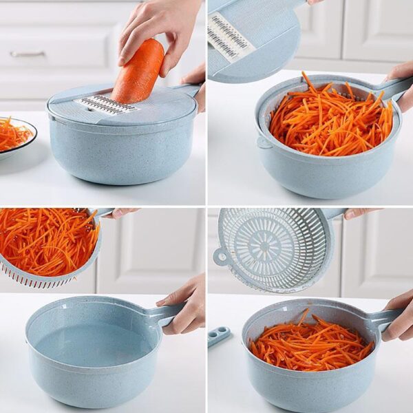 8 In 1 Mandoline Slicer Vegetable Slicer Potato Peeler Carrot Onion Grater With Strainer Vegetable Cutter Kitchen Accessories – Image 7
