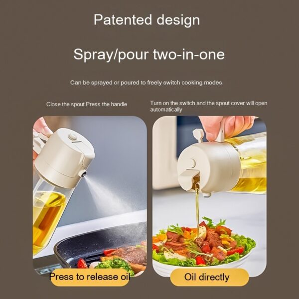 470ML Olive Oil Sprayer Dispenser For Cooking BBQ 2 In 1 Glass Oil Vinegar Soy Sauce Spray Kitchen Oil Bottle For Air Fryer – Image 5