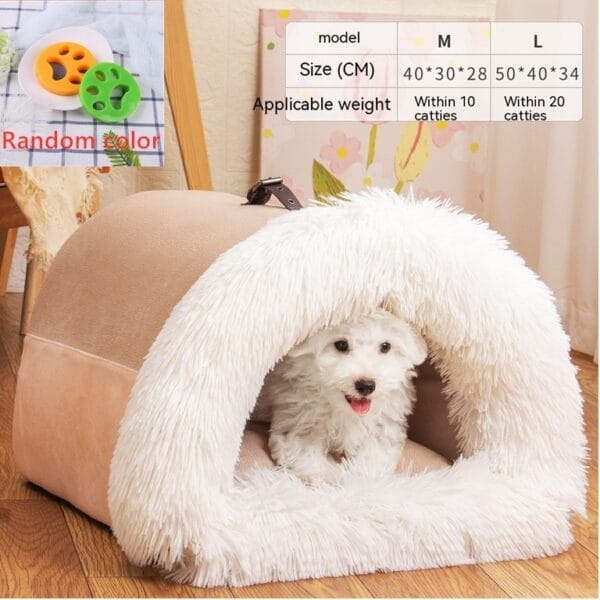New Splice Portable Pet Nest Portable Autumn And Winter Warm Dog Nest Moisture-proof Long Fur Cat Nest Cross Border Pet Nest – Image 6