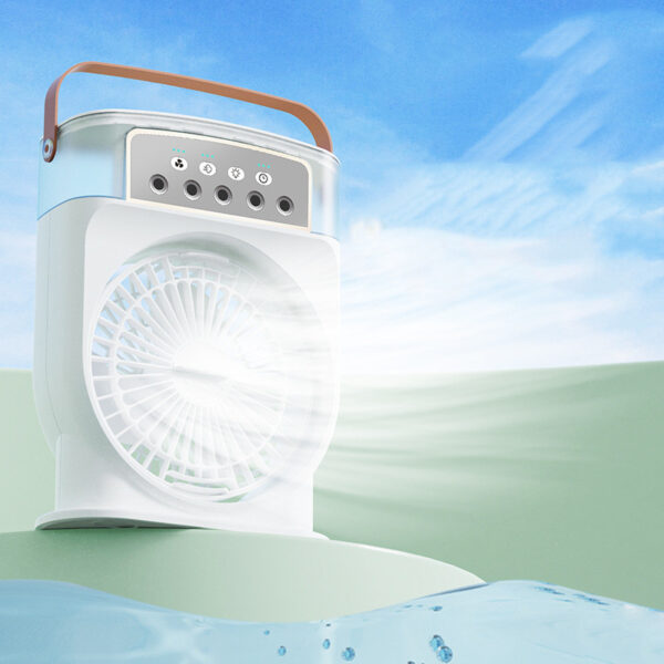 Portable USB Air Conditioner Cooling Fan With 5 Sprays 7 Color Light 600ML Water Tank Spray Mist Air Cooler Humidifiers – Image 10