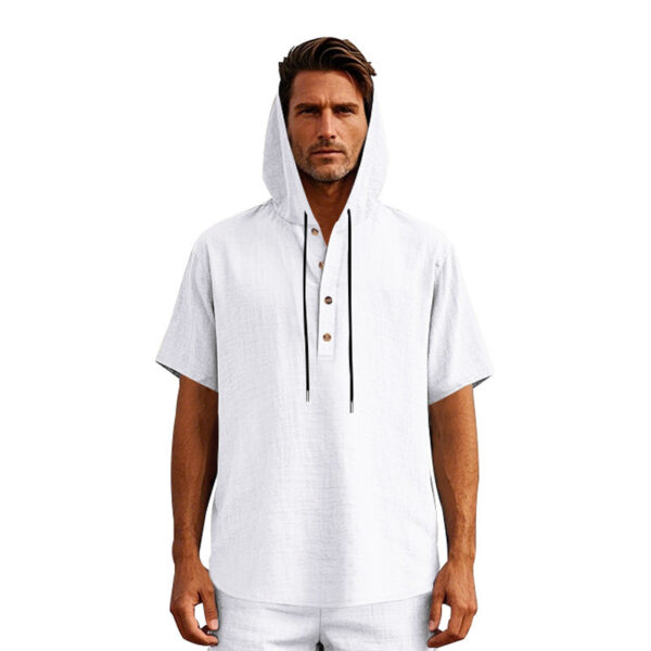 European And American Linen Short-sleeved Men's T-shirt Simple – Image 5