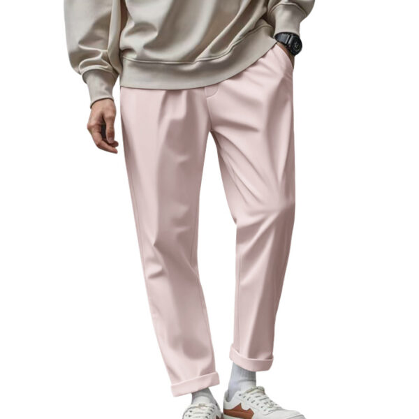Men's Loose Comfortable Quick-drying Waist-tied Casual Business Pure Color Trousers – Image 7