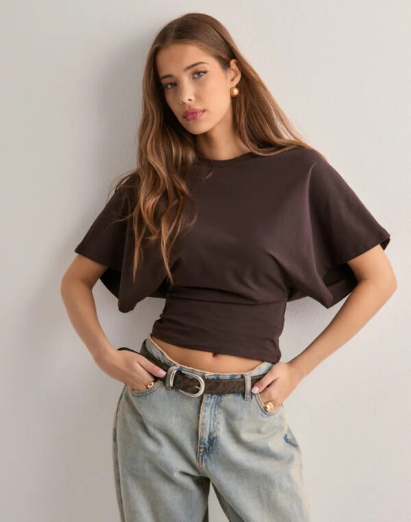 Summer Batwing Sleeve T-shirt Ins Fashion Round Neck Pullover Short-sleeved Tops For Women Clothing – Image 8