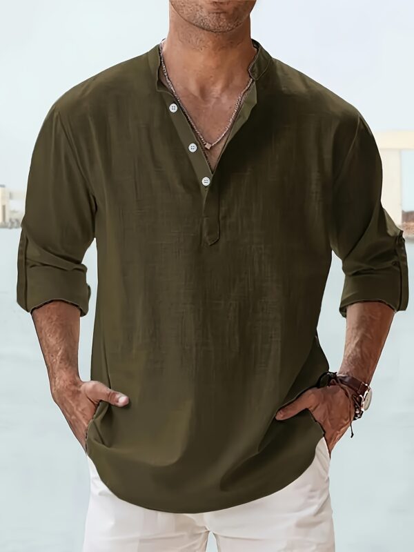 Men's Long-sleeved Breathable Button-down Shirt – Image 5