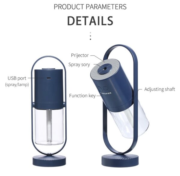 Magic Shadow USB Air Humidifier For Home With Projection Night Lights Ultrasonic Car Mist Maker Mini Office Air Purifier – Image 5
