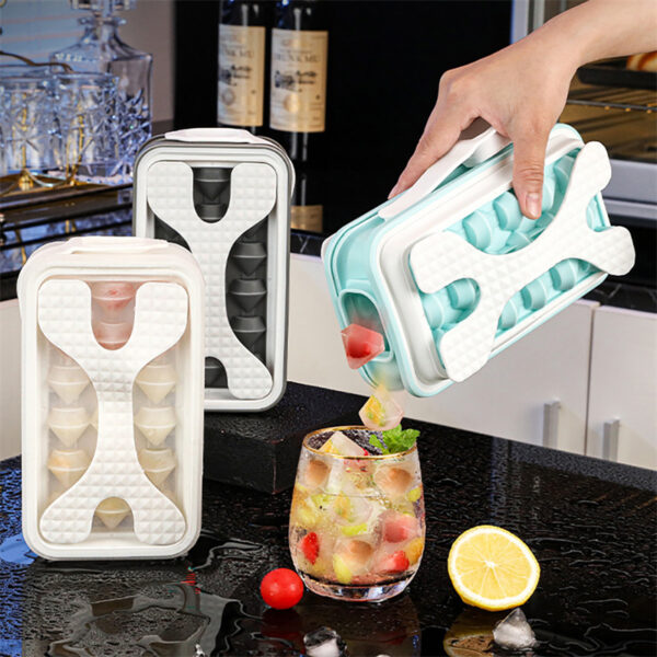 2in1 Portable Silicone Ice Ball Mold Ice Maker Water Bottle Ice Cube Mould Bottle Creative Ice Ball Diamond Curling Summer Kitchen Gadgets – Image 3