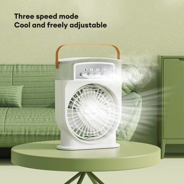 Portable USB Air Conditioner Cooling Fan With 5 Sprays 7 Color Light 600ML Water Tank Spray Mist Air Cooler Humidifiers – Image 5
