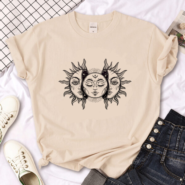 Witch Triple Moon Gothic Sun Tshirt Women Y2K Tee Female Des – Image 7