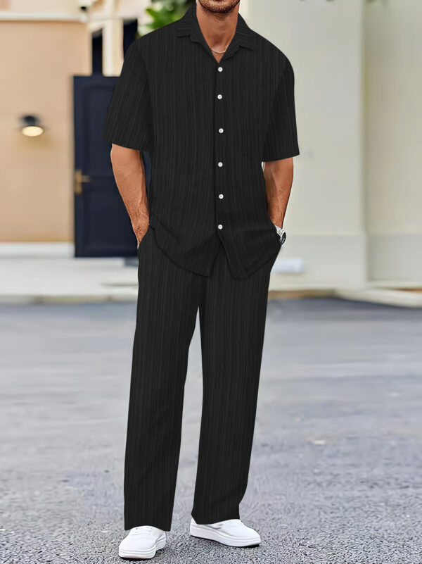 Men's Solid Color Short Sleeve Fashion Suit – Image 6