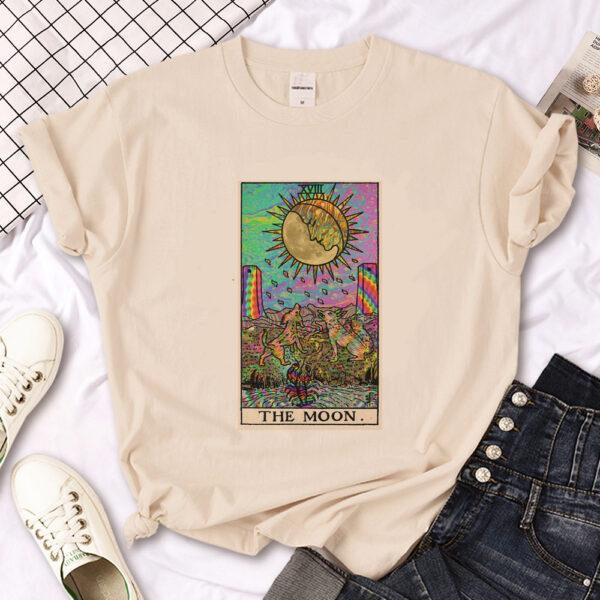 Witch Triple Moon Gothic Sun Tshirt Women Y2K Tee Female Des – Image 2