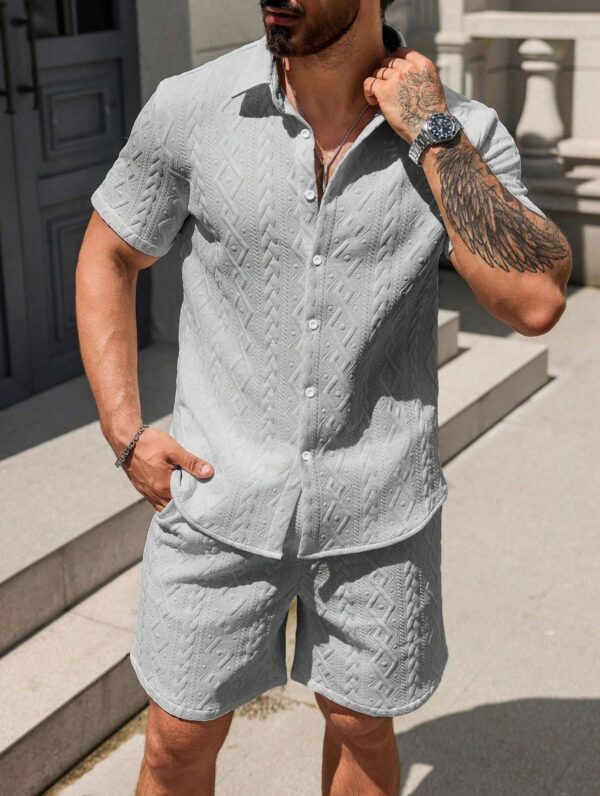Men's Shirt Casual Loose Short Sleeves Shorts – Image 8