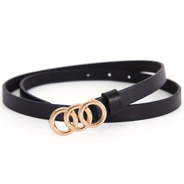Women's Stylish Retro Minimalism 3-ring Thin Belt – Image 2