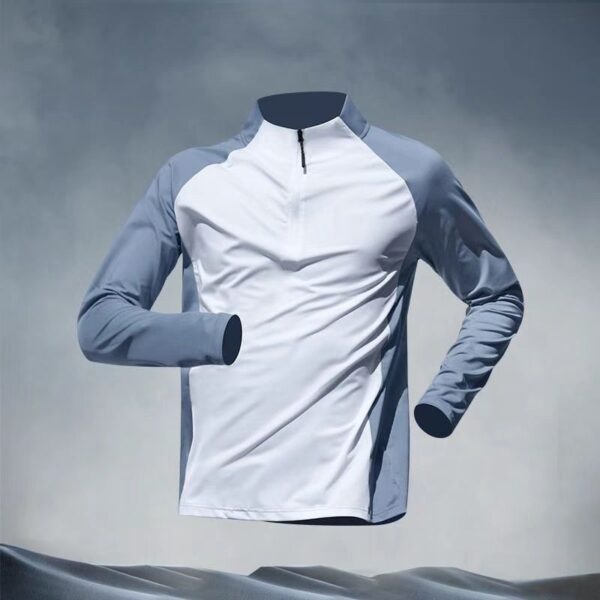 Half Zipper Training Wear Men's Quick Drying Clothes Long Sleeve Trousers Suit – Image 4