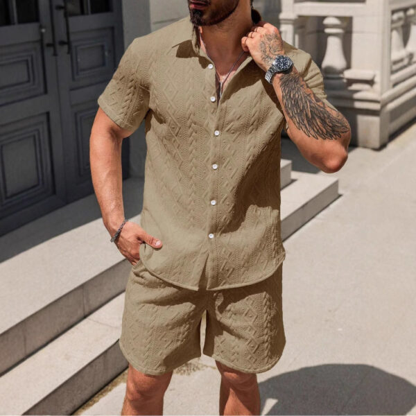 Men's Shirt Casual Loose Short Sleeves Shorts – Image 7