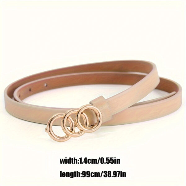 Women's Stylish Retro Minimalism 3-ring Thin Belt – Image 4