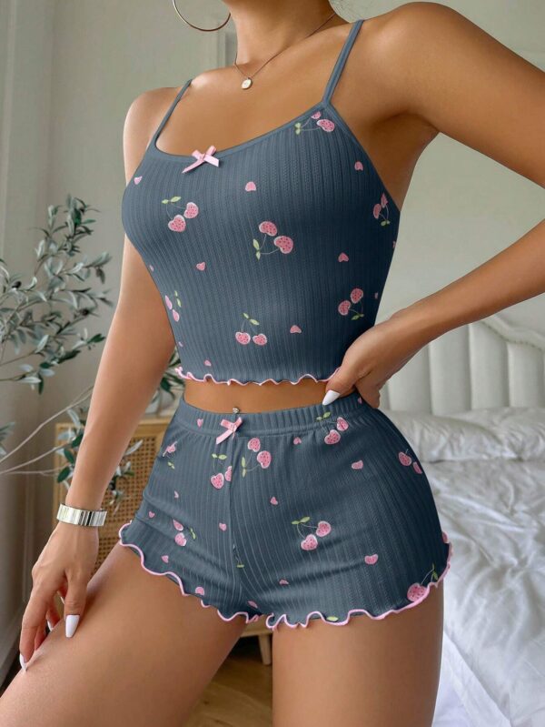 Summer Suspender Elastic Shorts Pajamas Women's Suit – Image 9