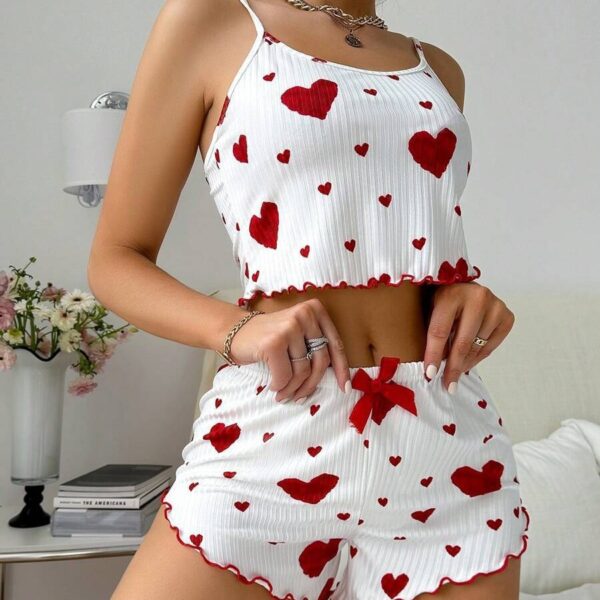 Summer Suspender Elastic Shorts Pajamas Women's Suit – Image 10