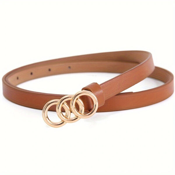Women's Stylish Retro Minimalism 3-ring Thin Belt – Image 3