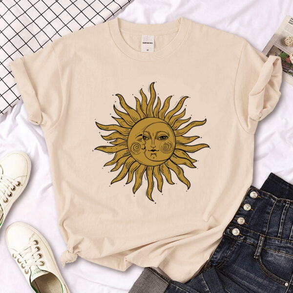 Witch Triple Moon Gothic Sun Tshirt Women Y2K Tee Female Des – Image 6