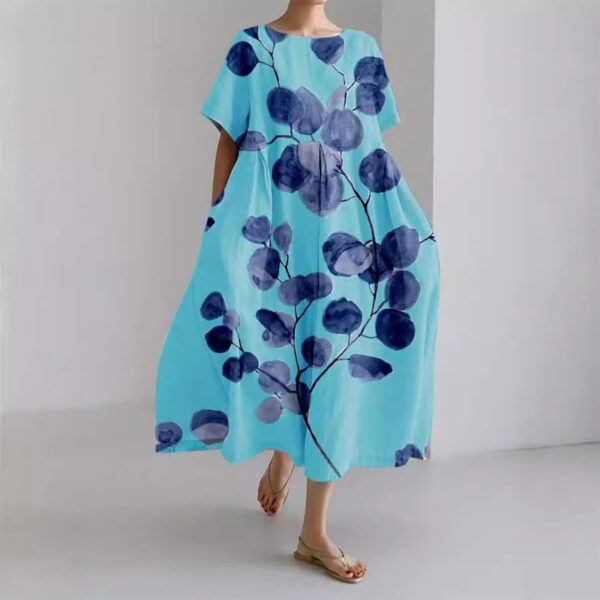 Women's Fashion Premium Short Sleeve Print Dress