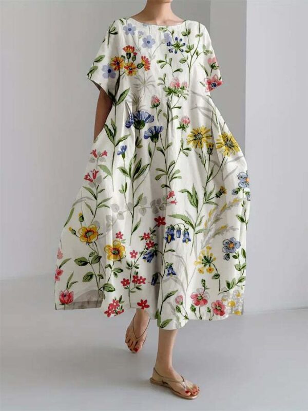 Women's Fashion Premium Short Sleeve Print Dress – Image 6