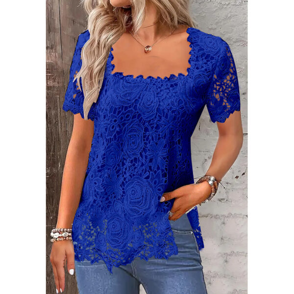 Rose Lace T-shirt Top For Women – Image 5