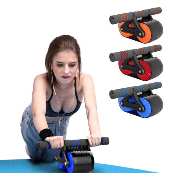 Double Wheel Abdominal Exerciser Women Men Automatic Rebound Ab Wheel Roller Waist Trainer Gym Sports Home Exercise Devices – Image 2