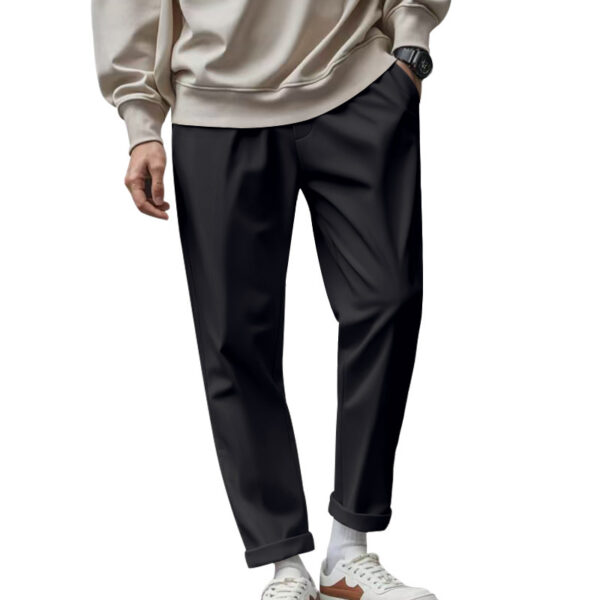 Men's Loose Comfortable Quick-drying Waist-tied Casual Business Pure Color Trousers – Image 8