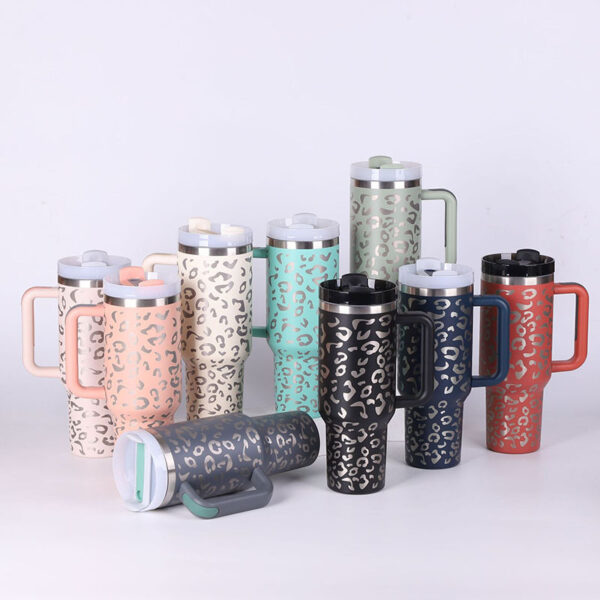 40 Oz Tumbler With Handle Straw Insulated, Stainless Steel Spill Proof Vacuum Coffee Cup Tumbler With Lid Tapered Mug Gifts For Valentine Lover Suitable For Car Gym Office Travel – Image 9