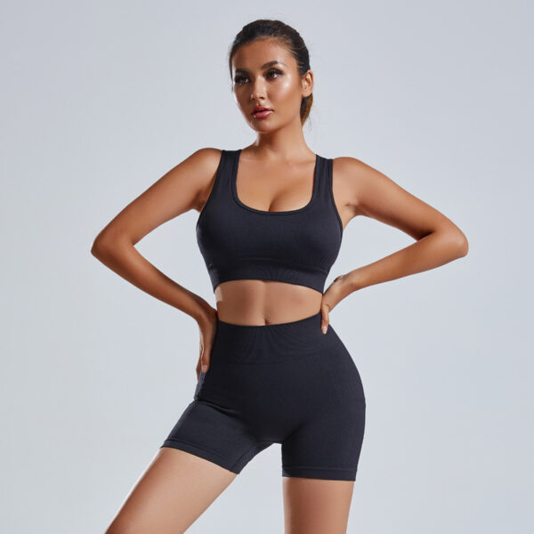 2pcs Yoga Set Women's Vest And Shorts Tracksuit Seamless Workout Sportswear Gym Clothing High Waist Leggings Fitness Sports Suits – Image 2