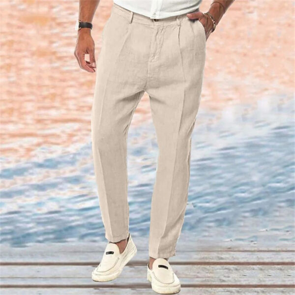 Linen Pants Straight Pure Color Comfort Outdoor Leisure – Image 6