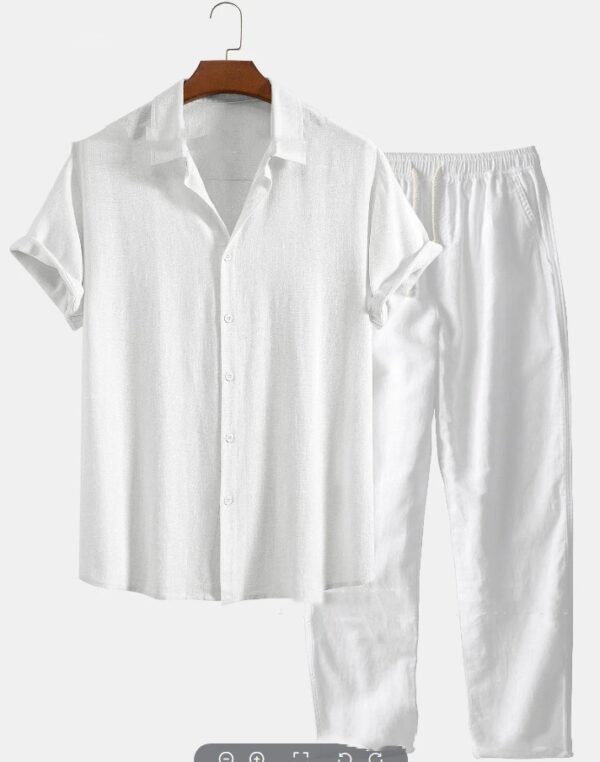 Printed Loose Short Sleeve Shirt Trousers Suit Men's Casual Suit – Image 9