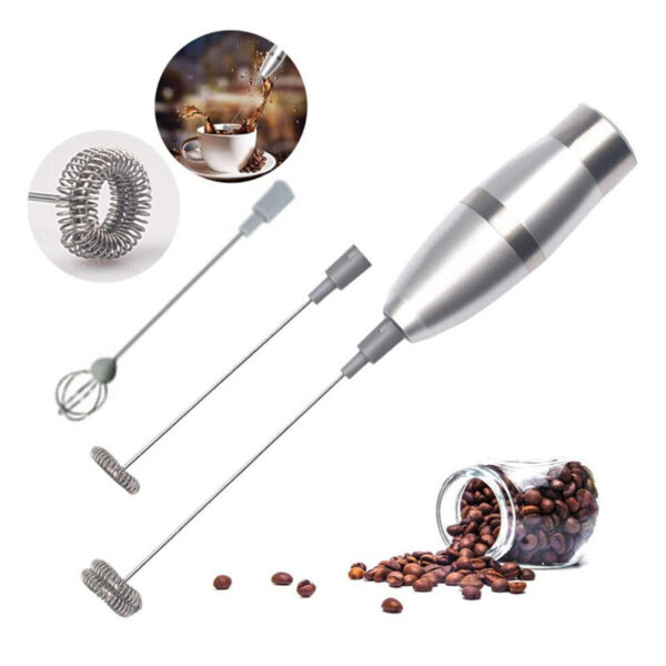 Stainless Steel Mixer Single And Double Egg Beater Electric Milk Frother – Image 2