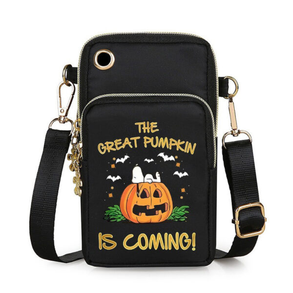 Halloween Pumpkin Pattern Phone Bag Coin Wallet Cute Mini Crossbody Shoulder Bags For Kids Women – Image 3