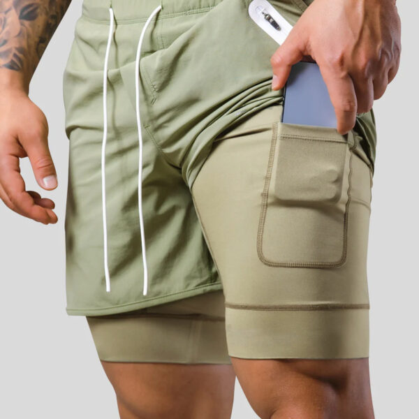 Men's Sports Casual Shorts Double Layer Basketball Running – Image 3