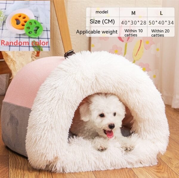New Splice Portable Pet Nest Portable Autumn And Winter Warm Dog Nest Moisture-proof Long Fur Cat Nest Cross Border Pet Nest – Image 7